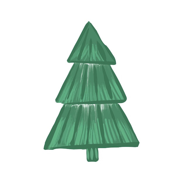 Vector Árbol de navidad de dibujos animados estilizado