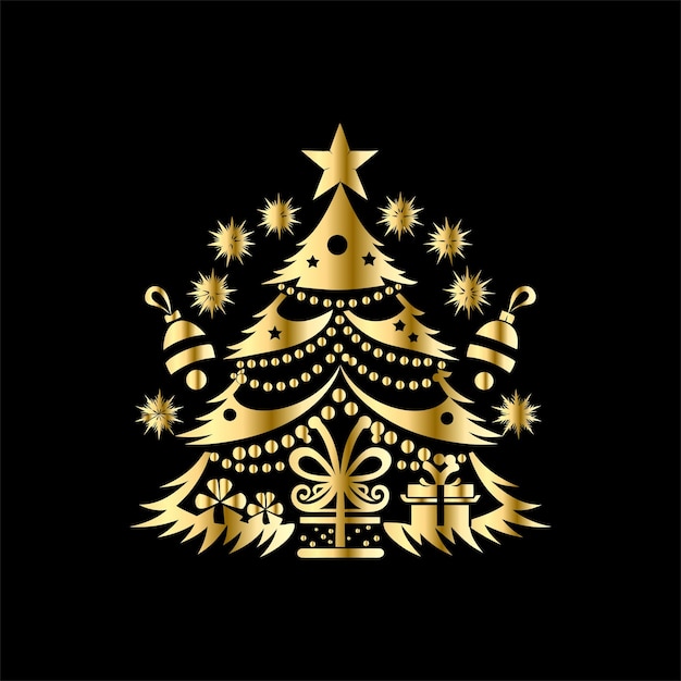un árbol de Navidad dorado con una estrella en él
