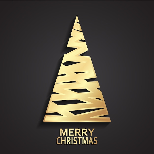 árbol de navidad estilizado símbolo dorado 3d