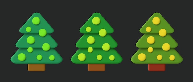 Árbol de Navidad en estilo claymorfismo Imágenes prediseñadas vectoriales