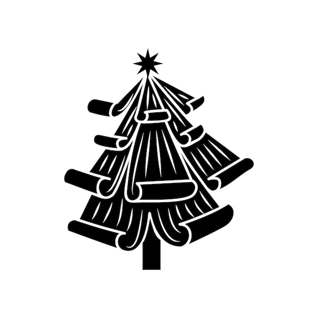 Árbol de Navidad en estilo sencillo aislado en blanco