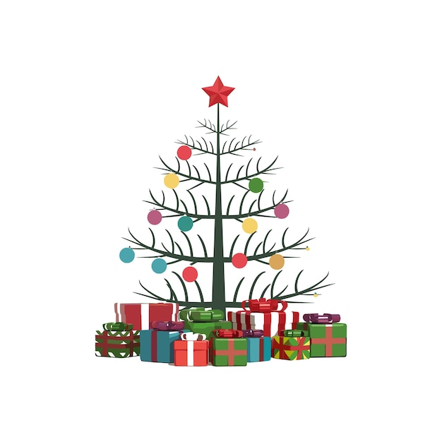 un árbol de Navidad con una estrella en él