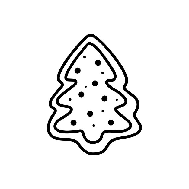 Árbol de navidad de galletas de jengibre al estilo de doodle