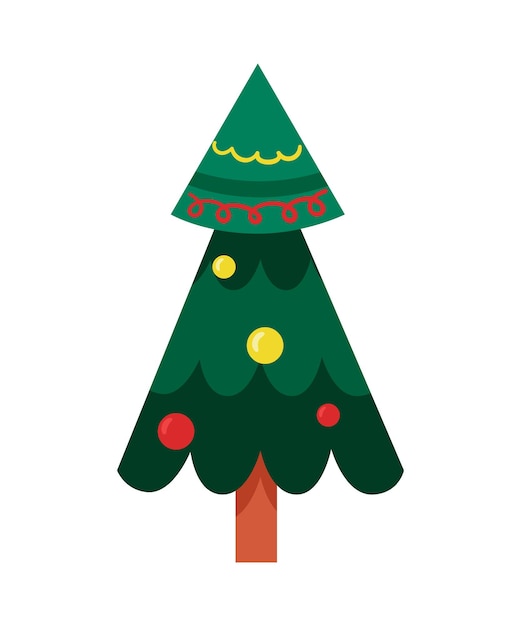 Vector Árbol de navidad de geometría en estilo plano