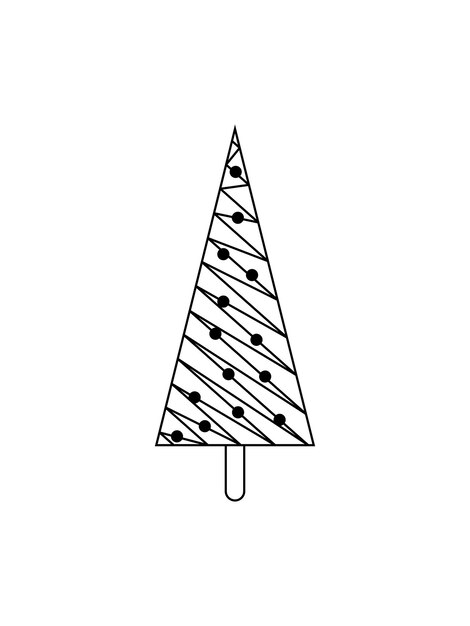 Árbol de Navidad geométrico bosquejo silueta minimalismo simple vector ilustración formas