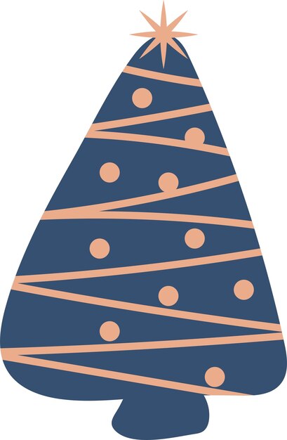 Árbol de navidad con icono de decoración vector de vacaciones