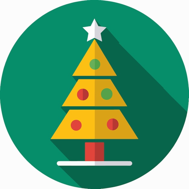 árbol de navidad icono plano ilustración de arte vectorial