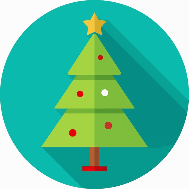 árbol de navidad icono plano ilustración de arte vectorial