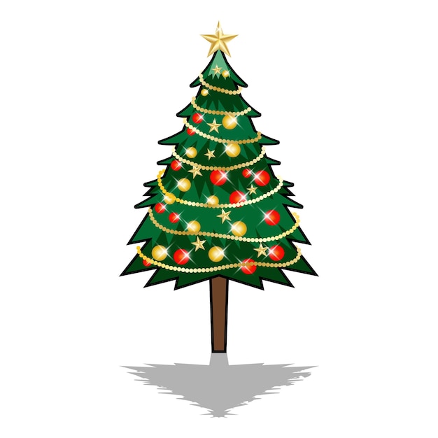 árbol de navidad, ilustración, árbol de navidad, vector