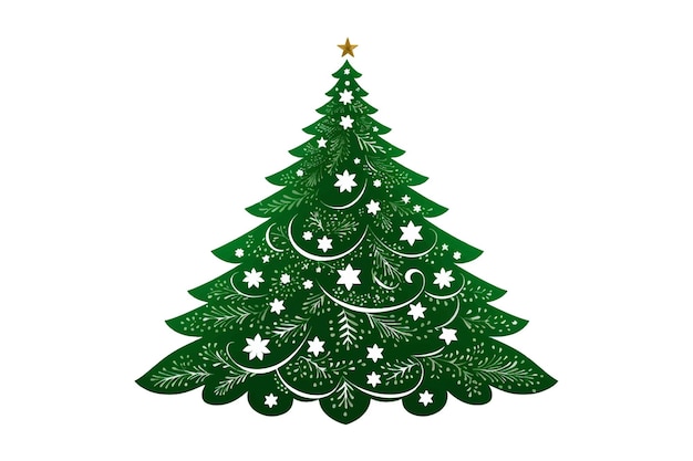 Vector Árbol de navidad ilustración de fondo blanco