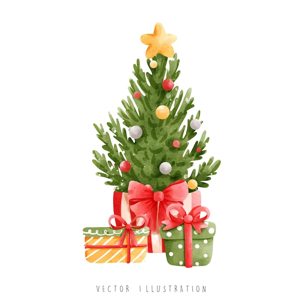 Árbol de navidad ilustración vectorial
