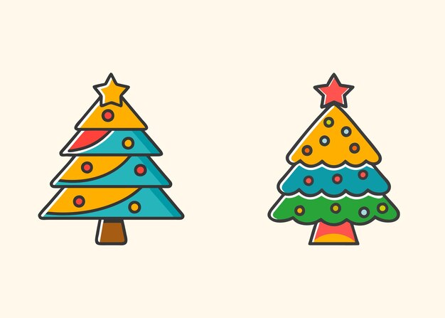 Árbol de Navidad con ilustraciones de estrellas para decoración festiva