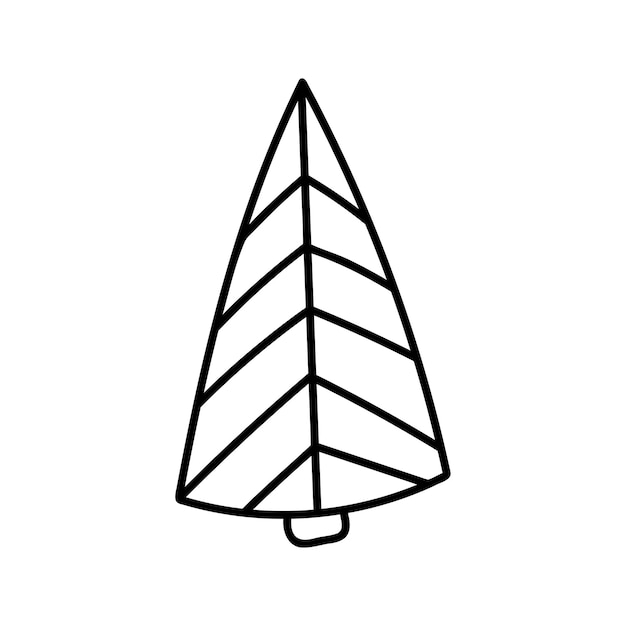 Árbol de navidad de invierno dibujado a mano ilustración vectorial de garabatos