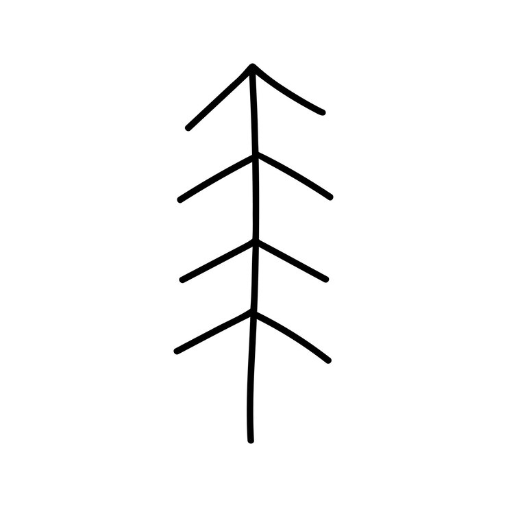 Vector árbol de navidad de invierno dibujado a mano ilustración vectorial de garabatos