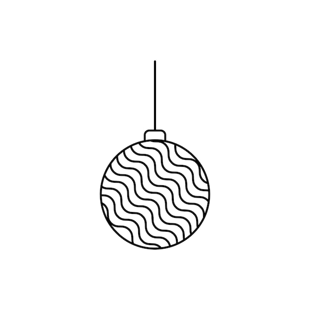 Árbol de navidad juguete línea arte diseño minimalista simple en blanco y negro