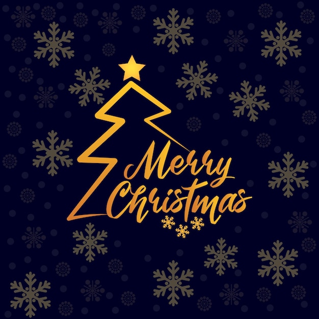 Árbol de navidad con letras de feliz navidad