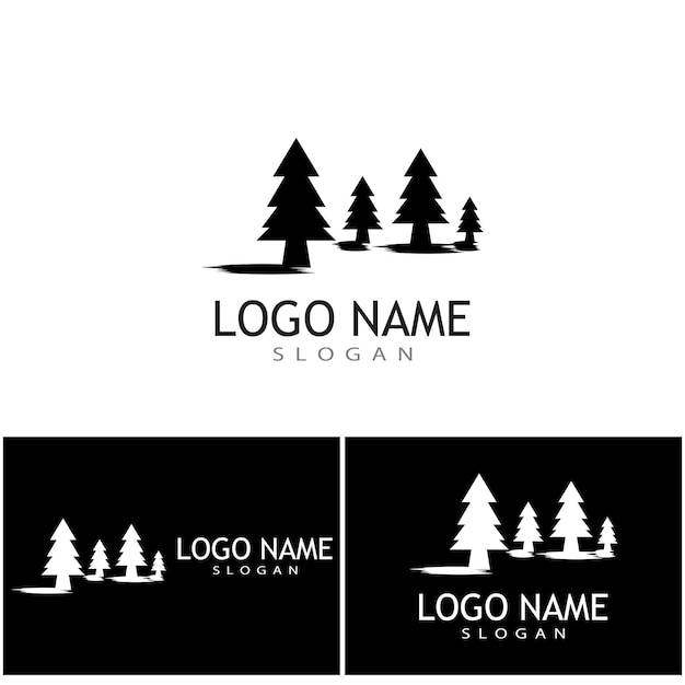 Árbol de Navidad Logo Plantilla vector símbolo naturaleza