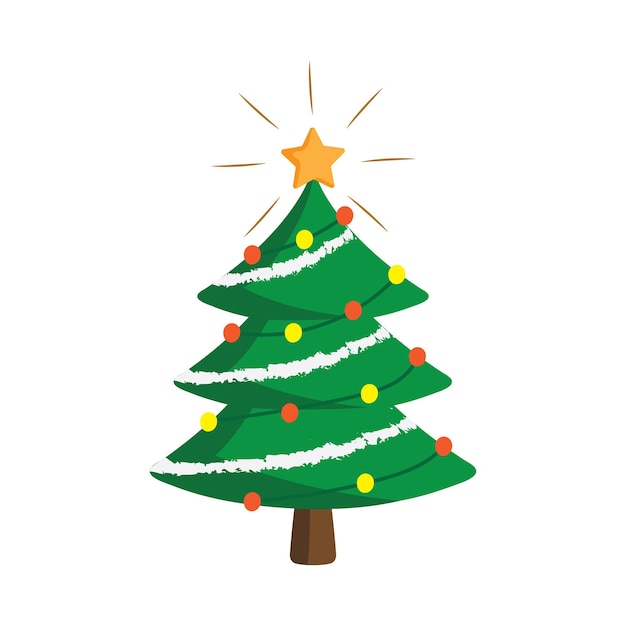 árbol de navidad, mano, dibujado, garabato, elemento, vector, ilustración