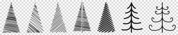 árbol de navidad, mano, dibujo, iconos