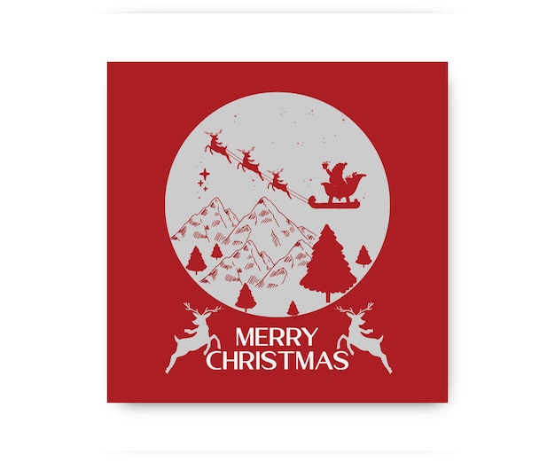 Árbol de Navidad Minimal Banner Feliz tarjeta de minimalismo de Navidad tarjeta postal publicación en las redes sociales