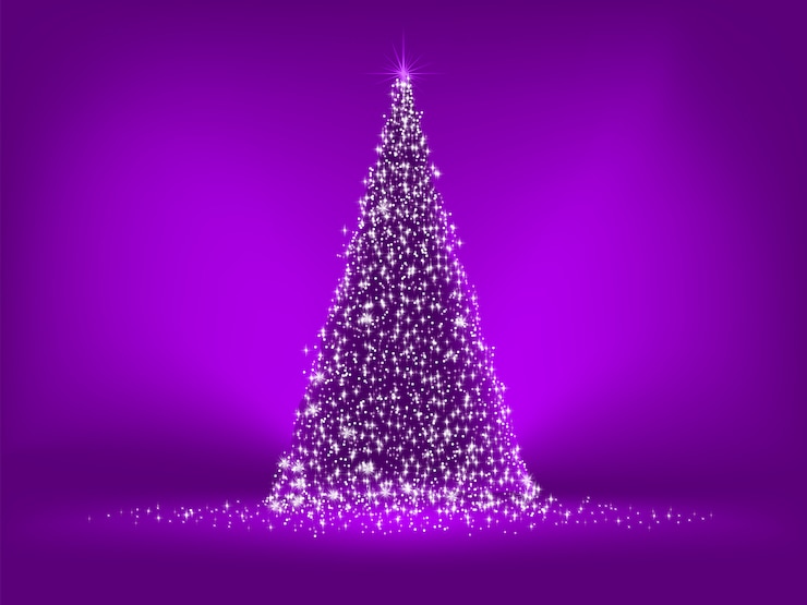 Vector árbol de navidad morado sobre morado.