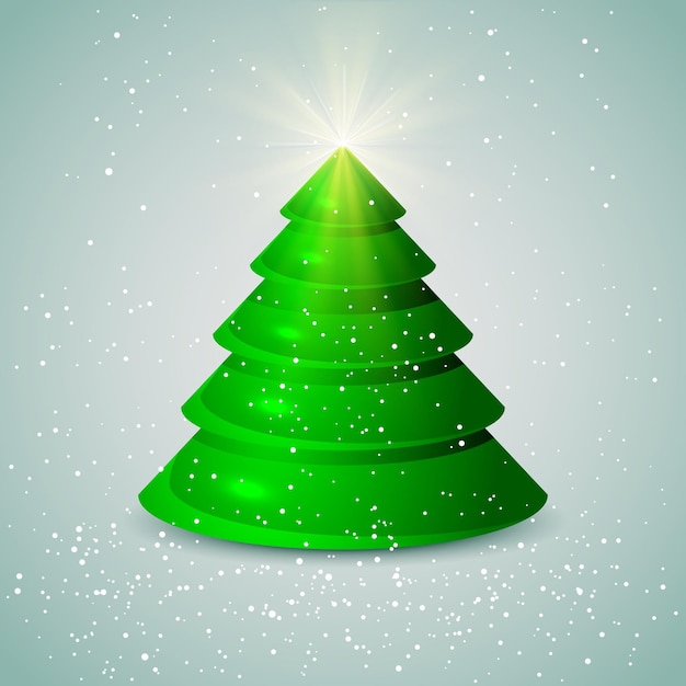 Árbol de Navidad con nieve