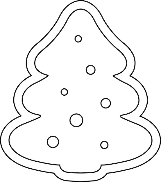 Vector Árbol de navidad pan de jengibre de navidad dulces de año nuevo pan de jengibre horneado plantilla garabateo y boceto