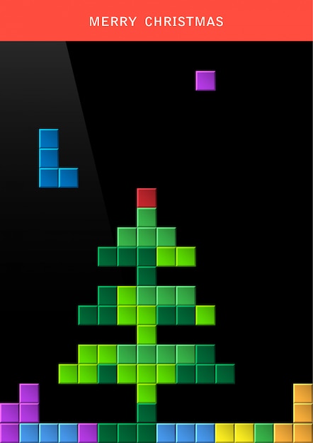 Árbol de navidad en la pantalla de la computadora del juego