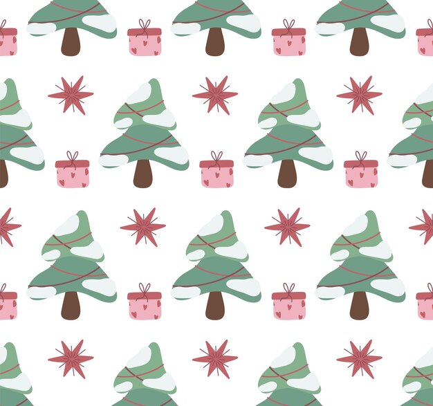 Árbol de Navidad patrón sin costuras patrón repetitivo para tela envoltura de regalos fondos tarjetas papel de álbum de recortes y más