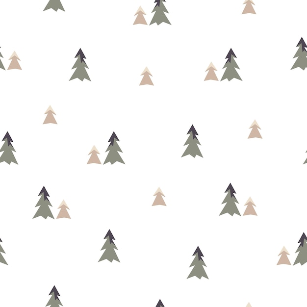 Árbol de Navidad en patrón de estilo escandinavo sobre fondo blanco.