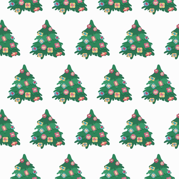 Árbol de Navidad de patrones sin fisuras Fondo festivo de Navidad con abetos
