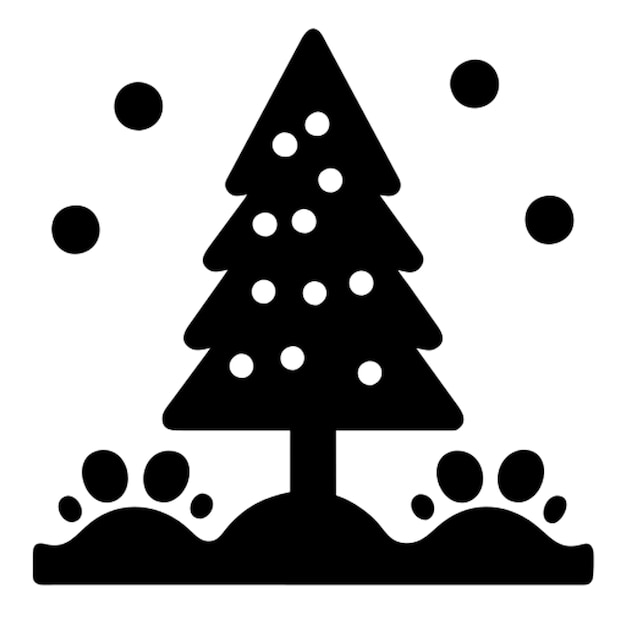 árbol de Navidad con pictograma de patas de perro