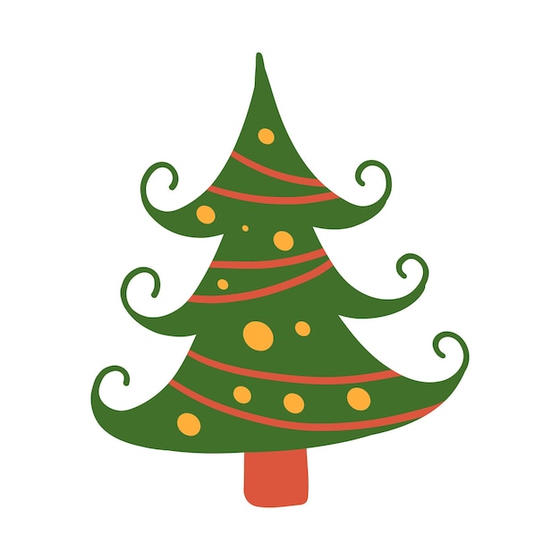 Árbol de Navidad plano árbol de Navidad lindo elementos lindos en Memphis boho