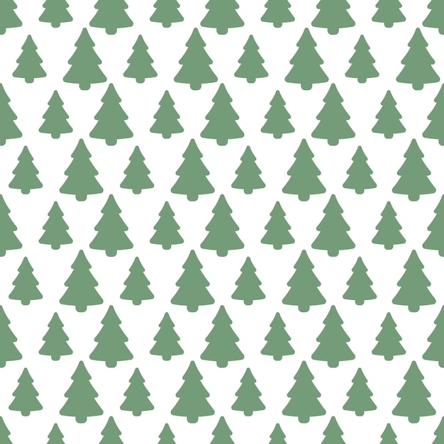 Árbol de Navidad Planta de coníferas verde Patrón de vector inconsútil Ornamento de abeto que se repite infinitamente