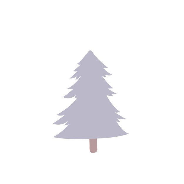 Árbol de Navidad púrpura aislado sobre fondo blanco.