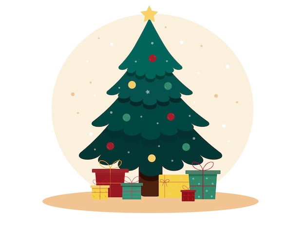 Árbol de Navidad y regalos
