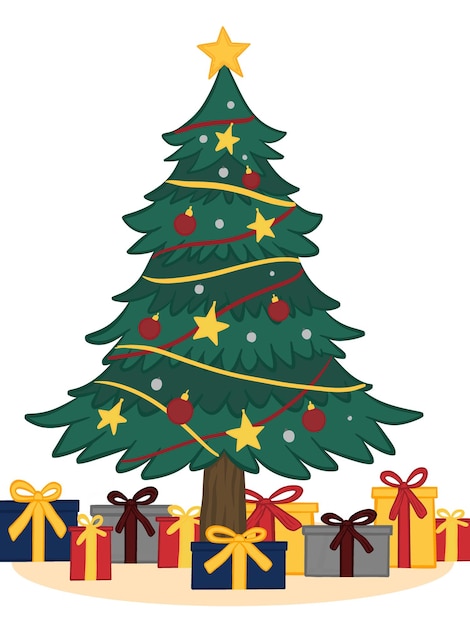 árbol de navidad con regalos