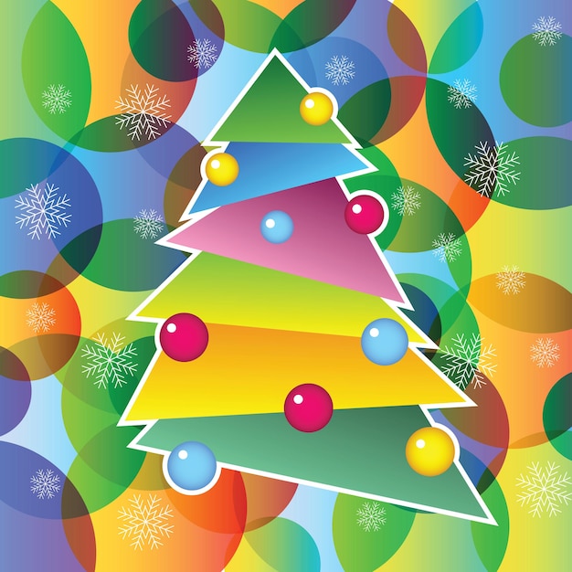 Vector Árbol de navidad ricamente decorado, ilustración vectorial