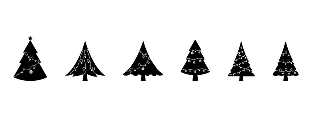 árbol de Navidad silueta árbol de navidad vector