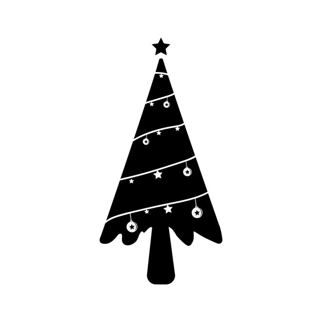 árbol de Navidad silueta árbol de navidad vector