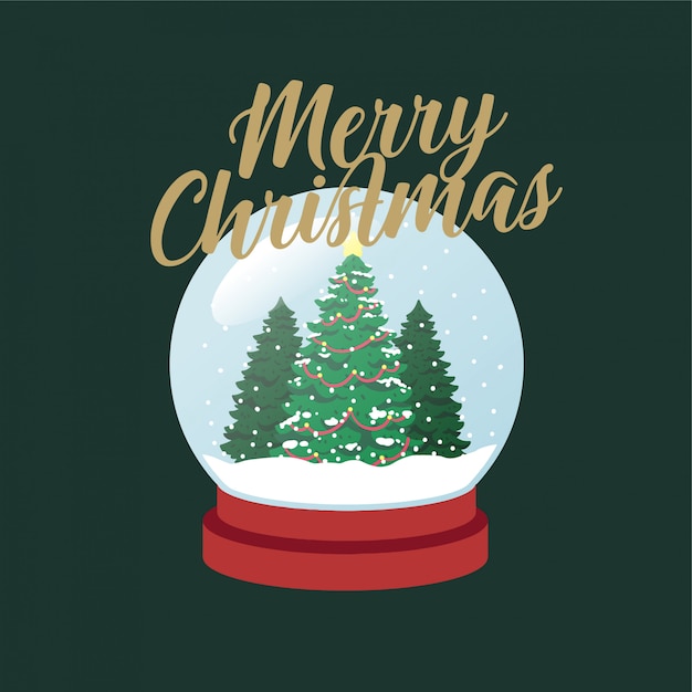 Vector Árbol de navidad snowglobe navidad