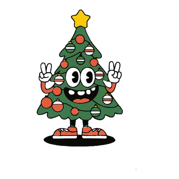 un árbol de Navidad vectorial en la foto