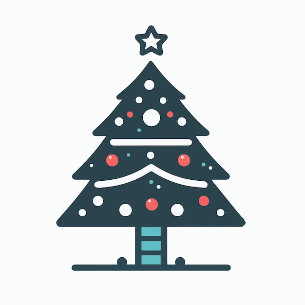 Vector Árbol de navidad vectorial icono simple