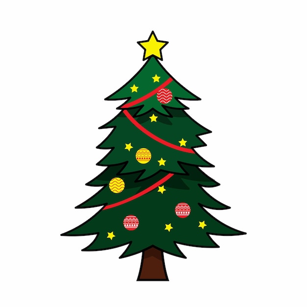 árbol de Navidad verde con estrellas brillantes