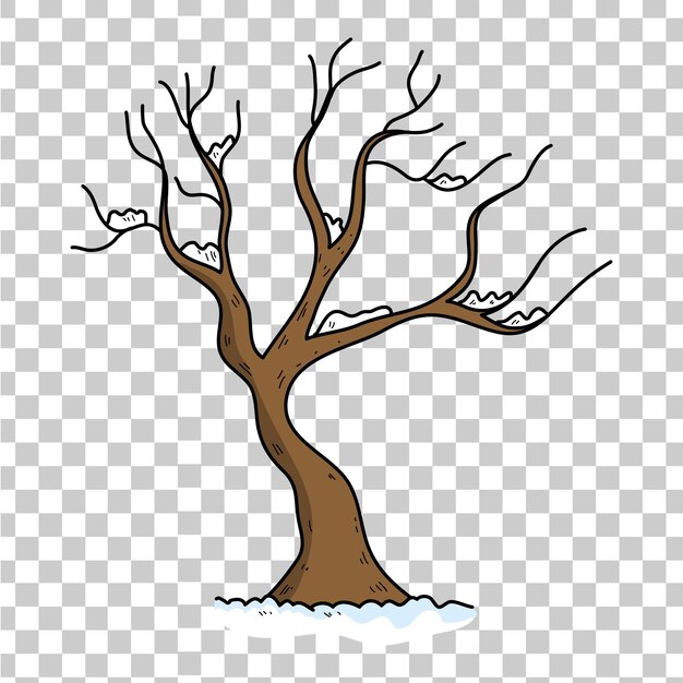 un árbol con una nieve en él y un fondo blanco