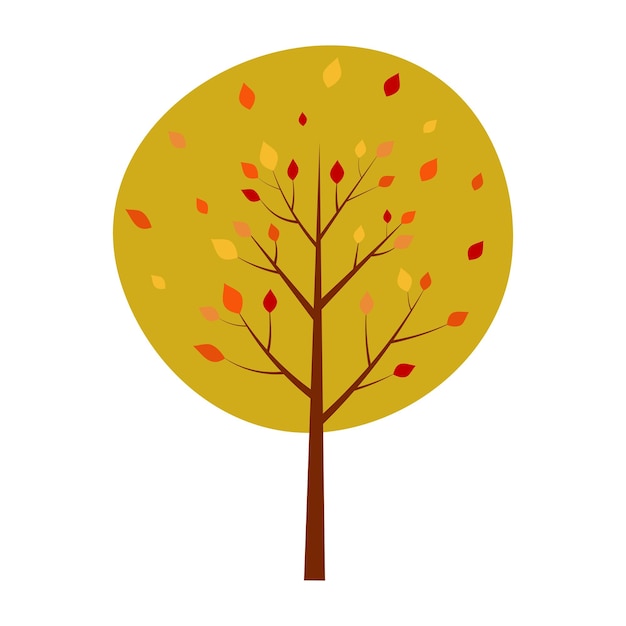 Vector Árbol de otoño con hojas cayendo