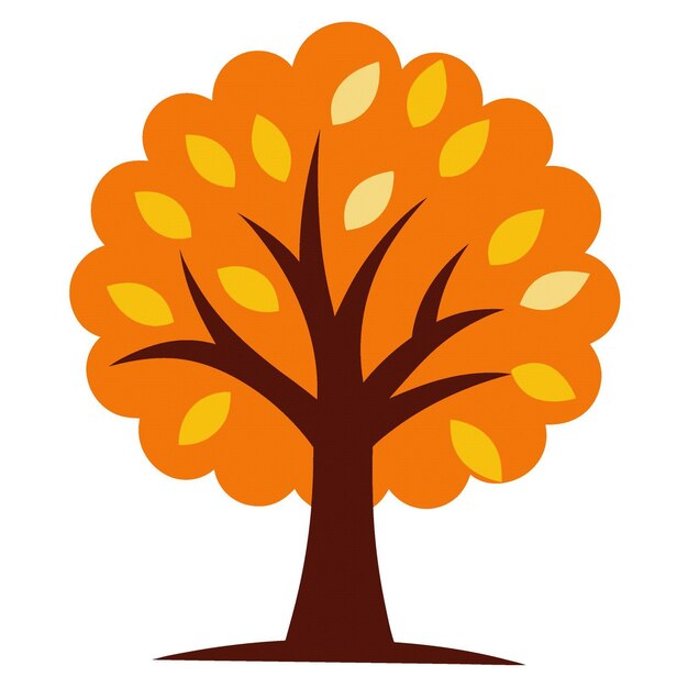 Árbol de otoño con hojas naranjas y amarillas