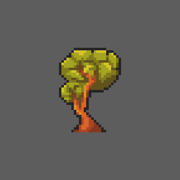 árbol de pixel art para el activo del juego