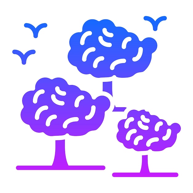 un árbol púrpura con la palabra "árboles" en él.