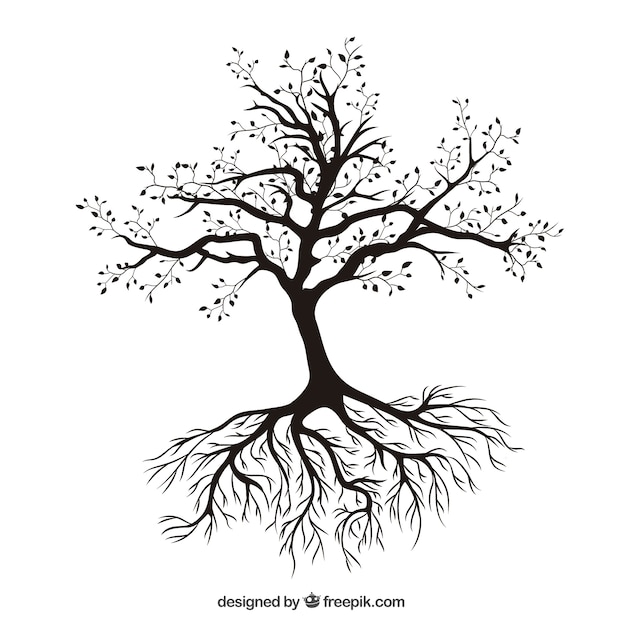 Vector Árbol con raíces